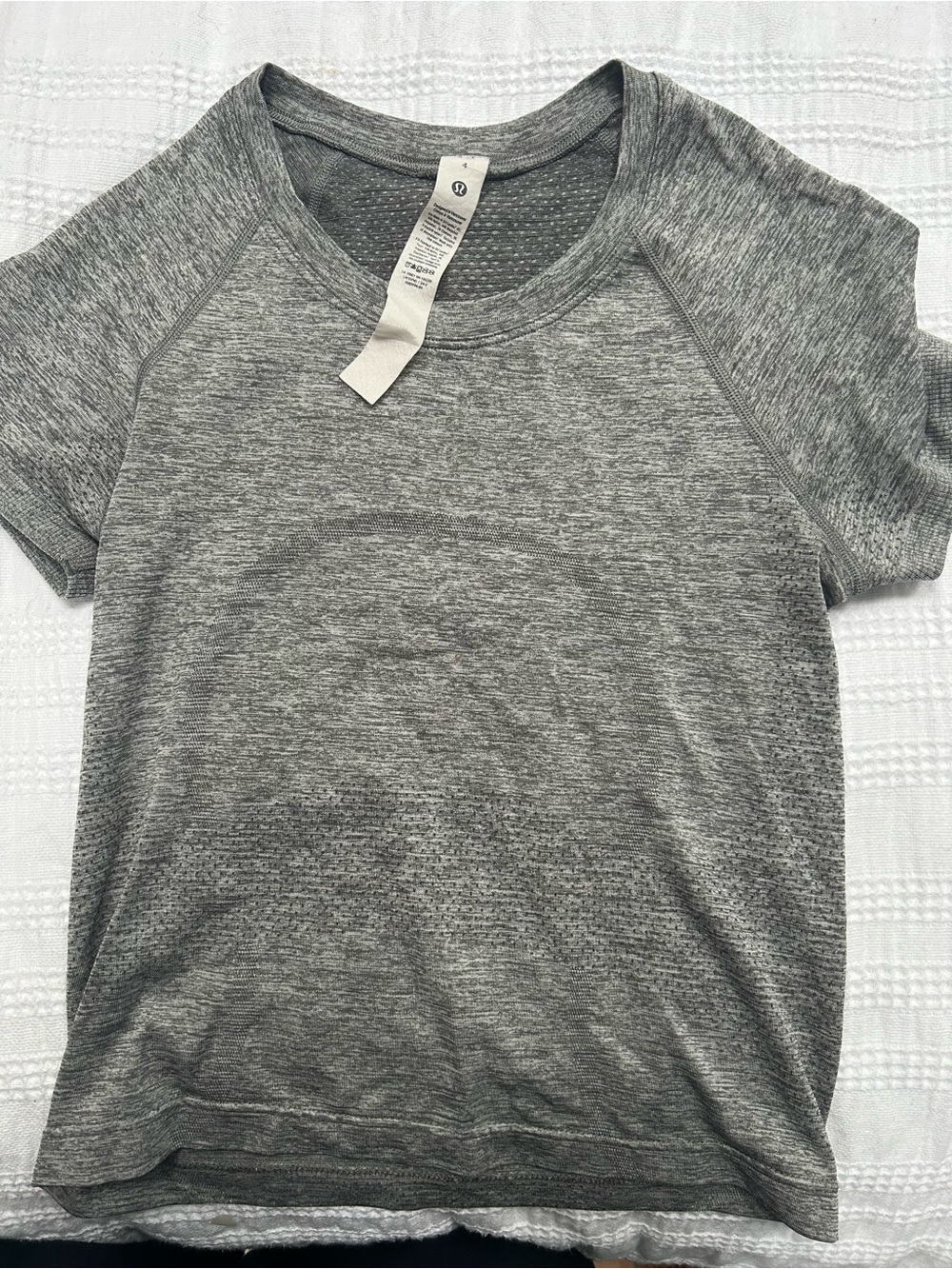lululemon athletica Heathered Gray Short Sleeve Active Top